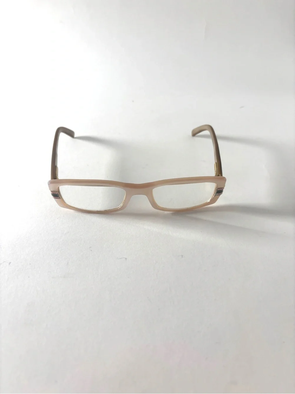 Gucci Beige Rectangular Women's Glasses